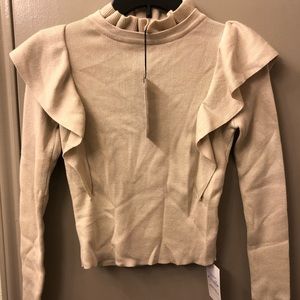 NWT Grenada Ruffle High Neck Top